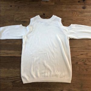 Loft Cream Cold Shoulder Sweater Size Medium